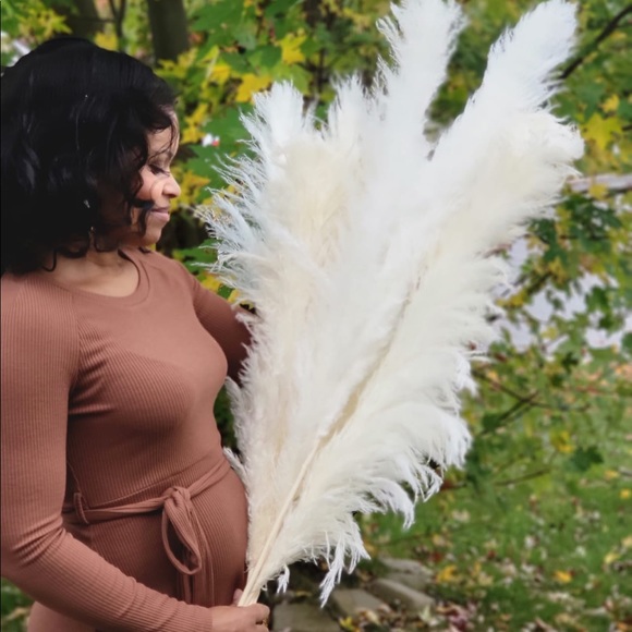 Tall 4 feet pampas grass, white, cream or grey fluffy and beautiful. All natural - Picture 5 of 5